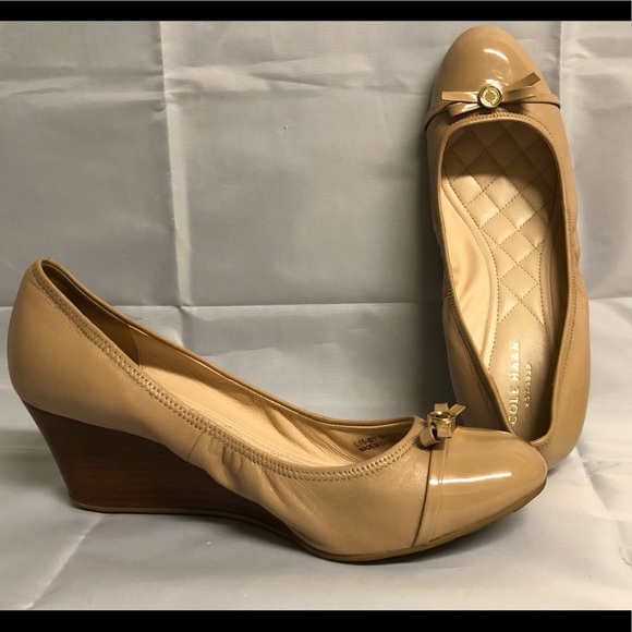 cole haan tali mini bow wedge